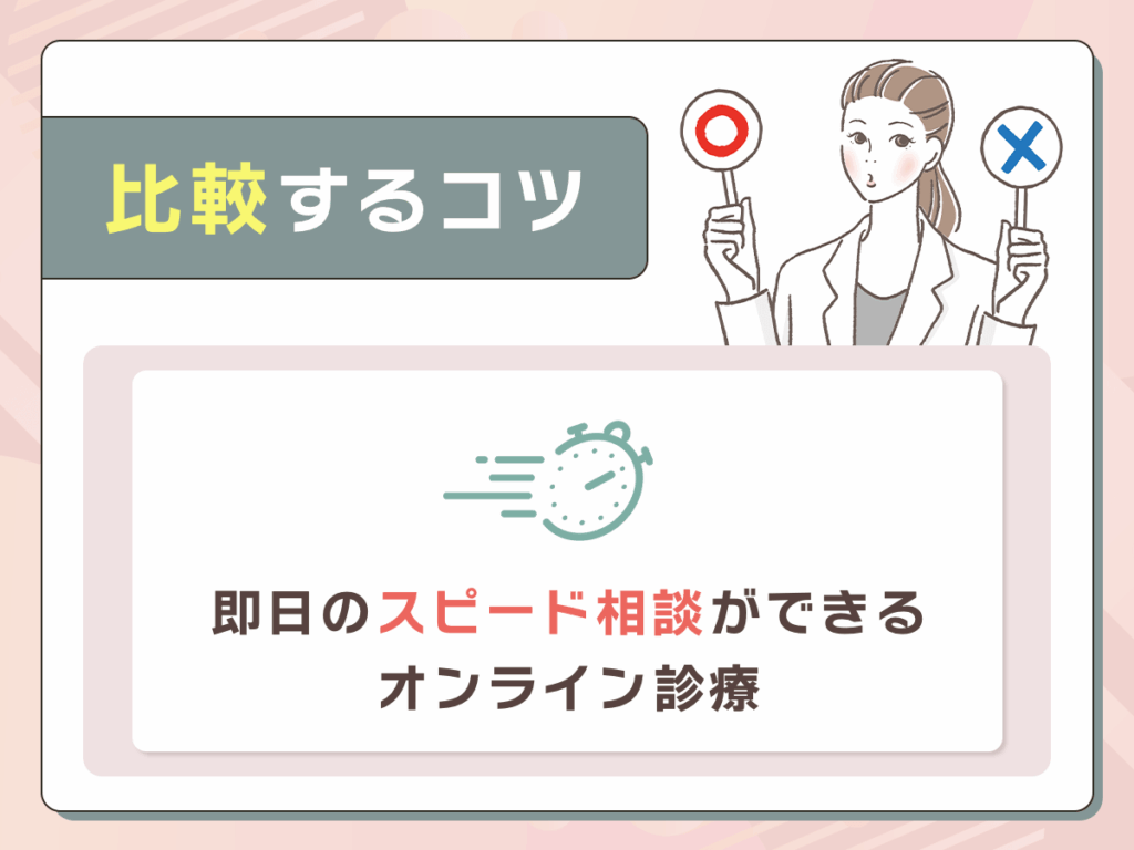即日のスピード相談ができるオンライン診療